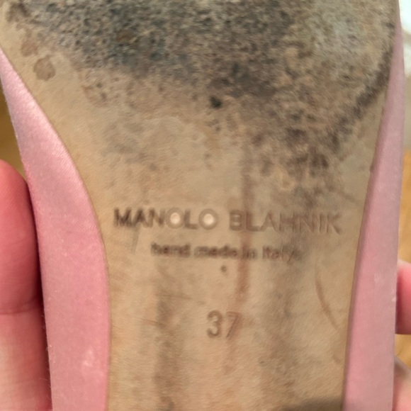 Manolo Blahnik Pink Satin Flats with Crystal Buckle US6.5 - Picture 3 of 3